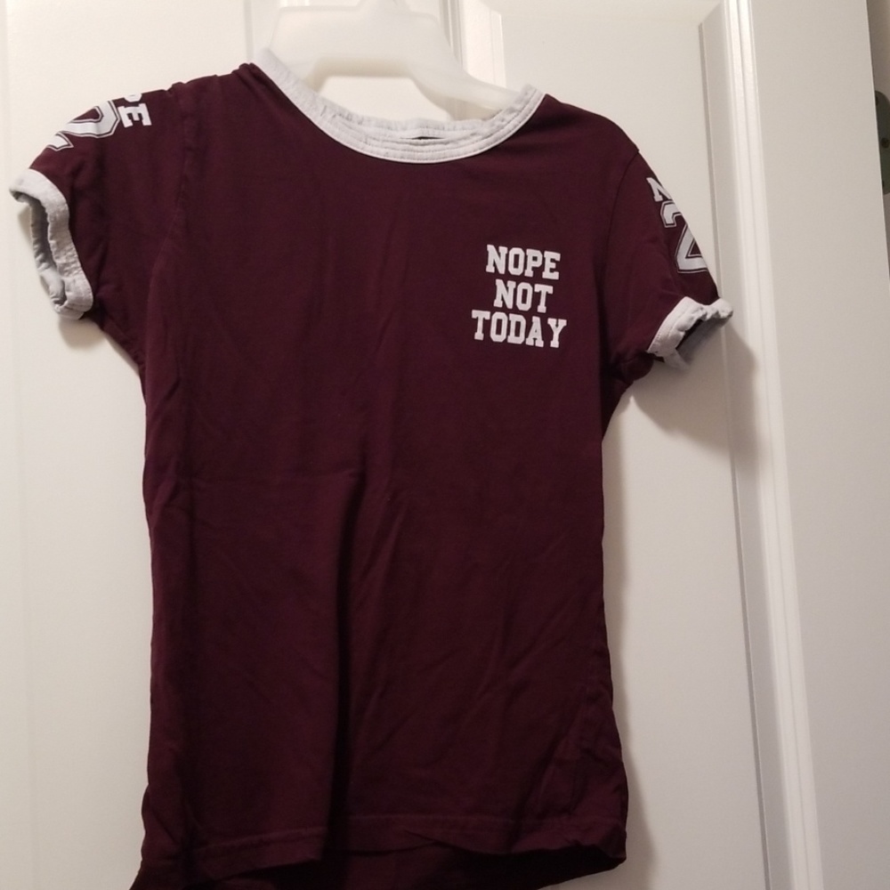 2 for 5  Medium burgundy nope not today tee shirt